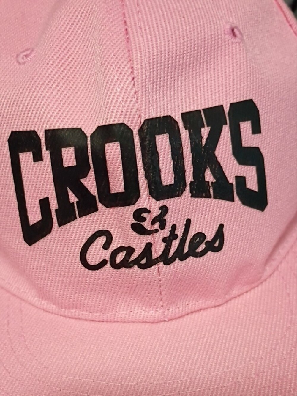 Crooks & Castles Pink and Black Embroidered Logo Cap - Picture 2 of 7